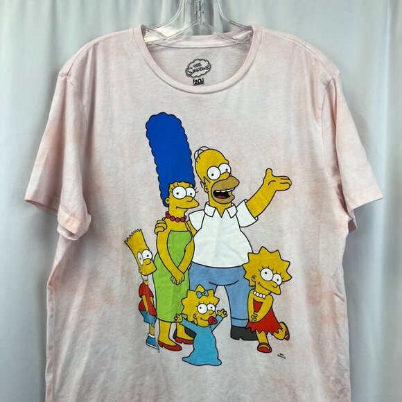 The Simpsons Women’s Short Sleeve Pink Tie Dye Graphic T-Shirt Size Large - Picture 2 of 9